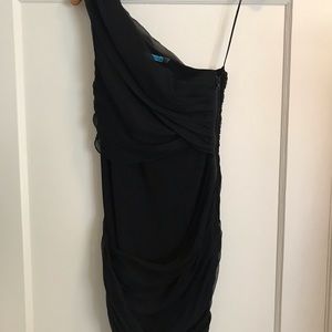 Alice + Olivia black one shoulder dress